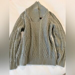 Cozy Cable Knit Sweater - Grayish Sage